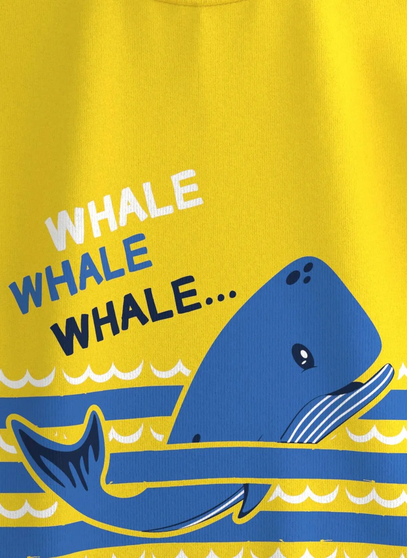 Nautinati White Boys' Cotton Whale Printed Pack of 3 T-shirts for Men | Best Price UAE